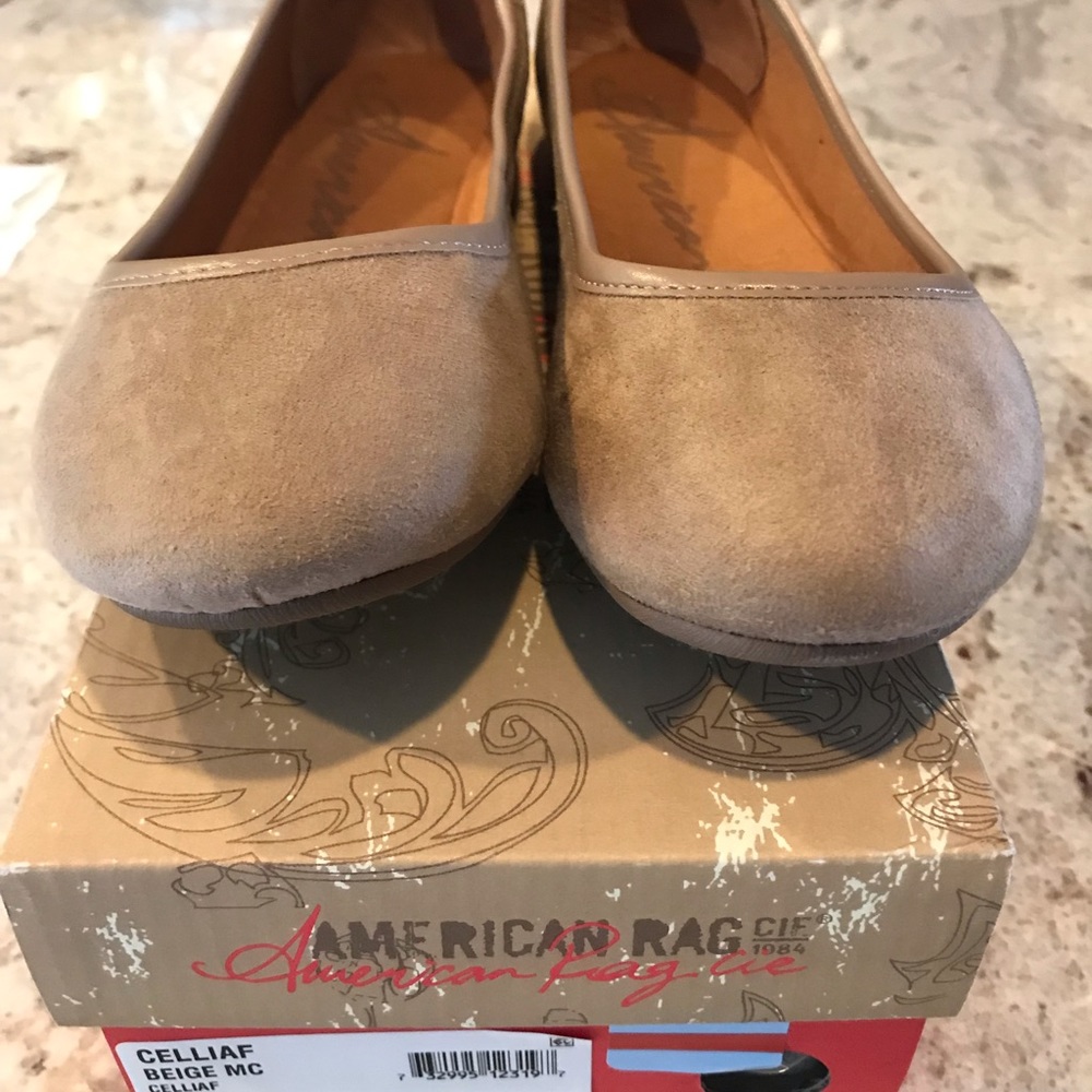 American Rag beige suede flats